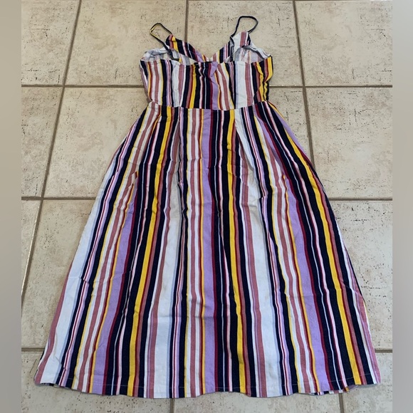 JustFab Multi-Color Striped Spaghetti Strap Dress - Picture 7 of 9